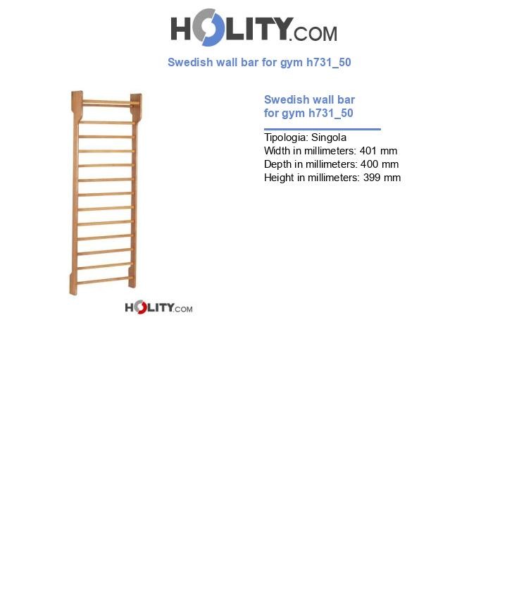 Swedish wall bar for gym h731_50