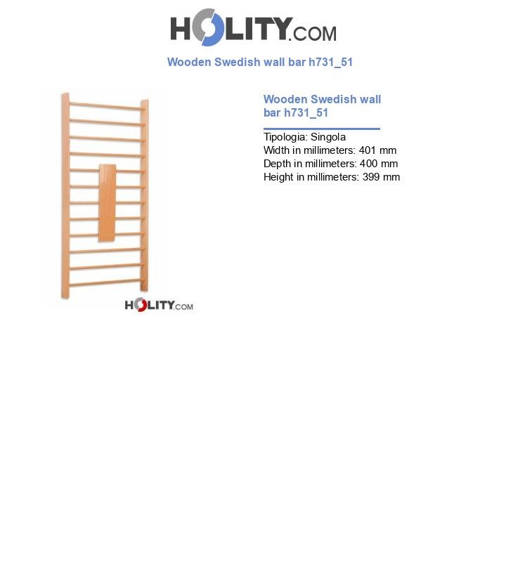 Wooden Swedish wall bar h731_51