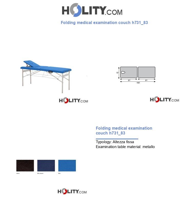 Folding medical examination couch h731_83