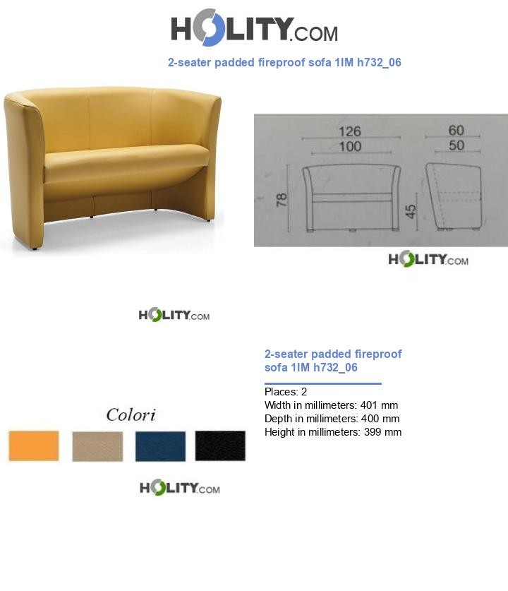 2-seater padded fireproof sofa 1IM h732_06