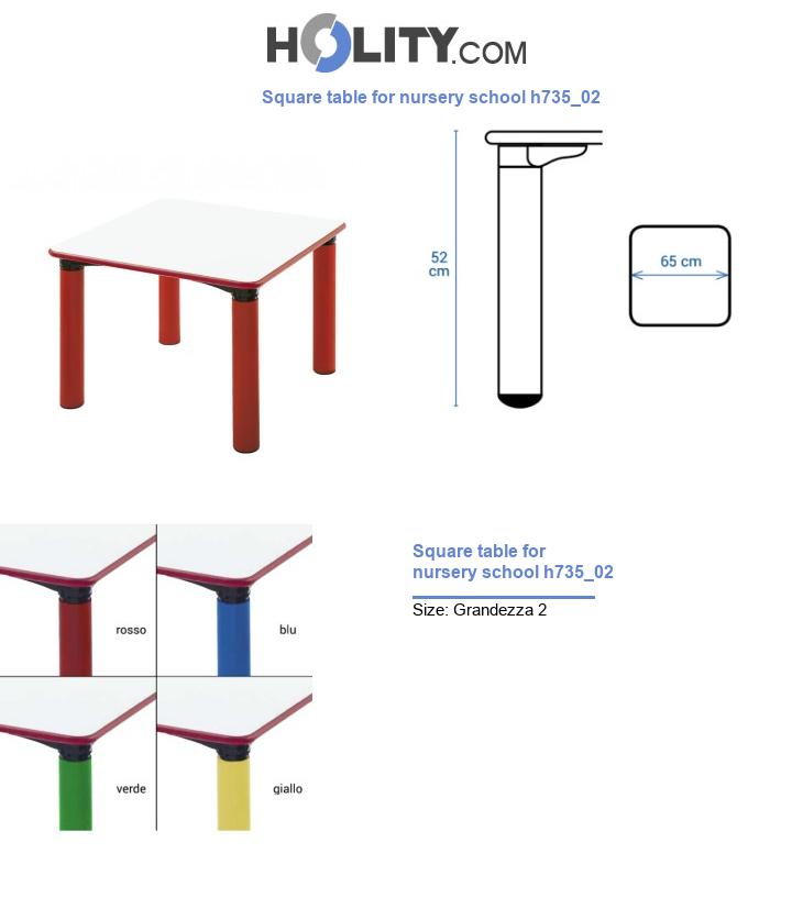 Square table for nursery school h735_02