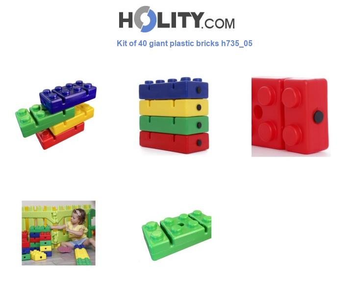Kit of 40 giant plastic bricks h735_05