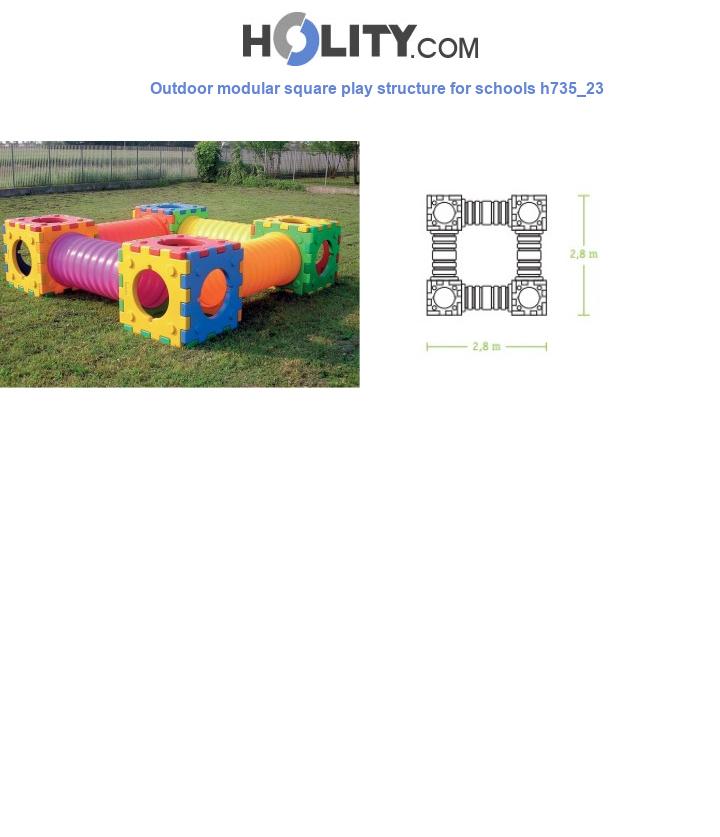Outdoor modular square play structure for schools h735_23