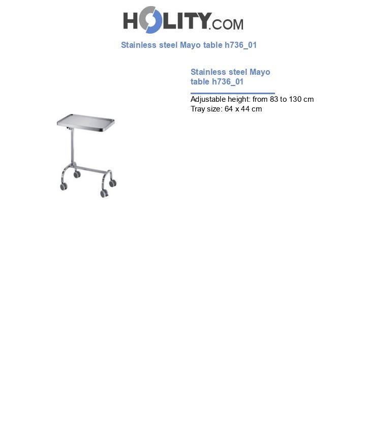Stainless steel Mayo table h736_01