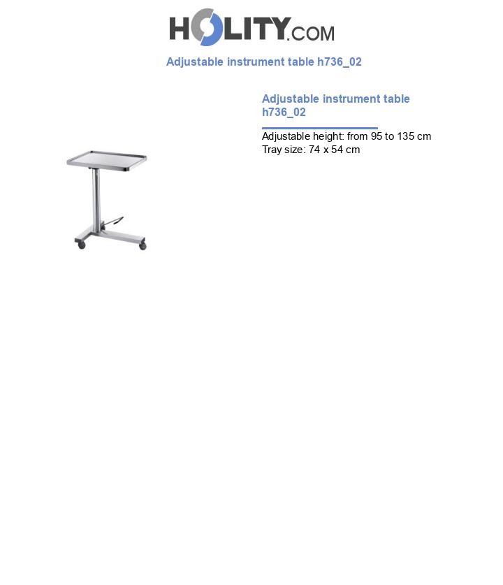 Adjustable instrument table h736_02