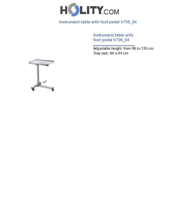 Instrument table with foot pedal h736_04