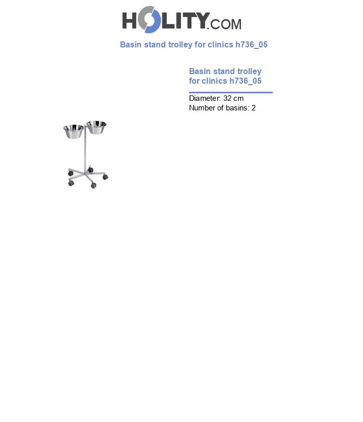 Basin stand trolley for clinics h736_05