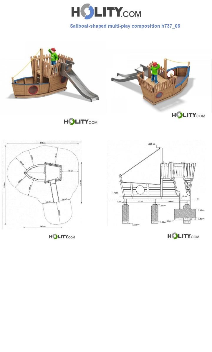 Sailboat-shaped multi-play composition h737_06