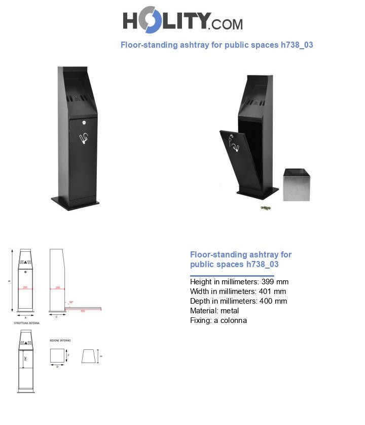 Floor-standing ashtray for public spaces h738_03