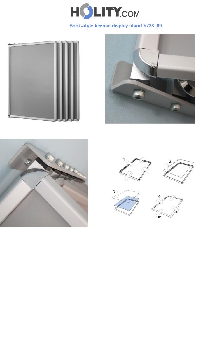 Book-style license display stand h738_09