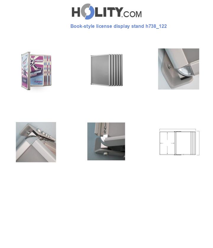 Book-style license display stand h738_122