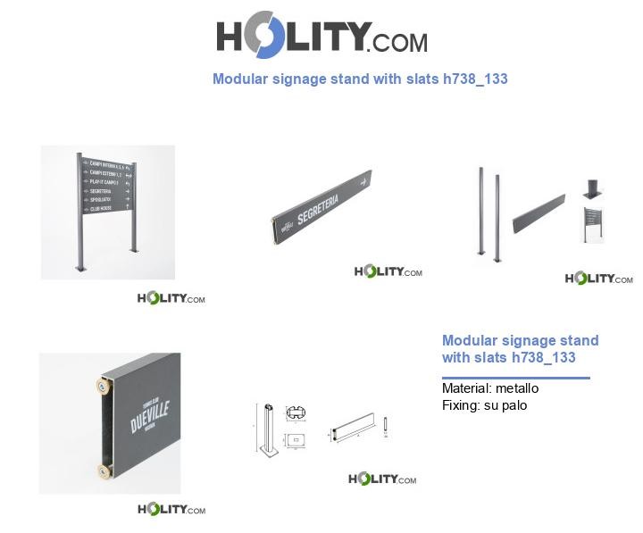 Modular signage stand with slats h738_133