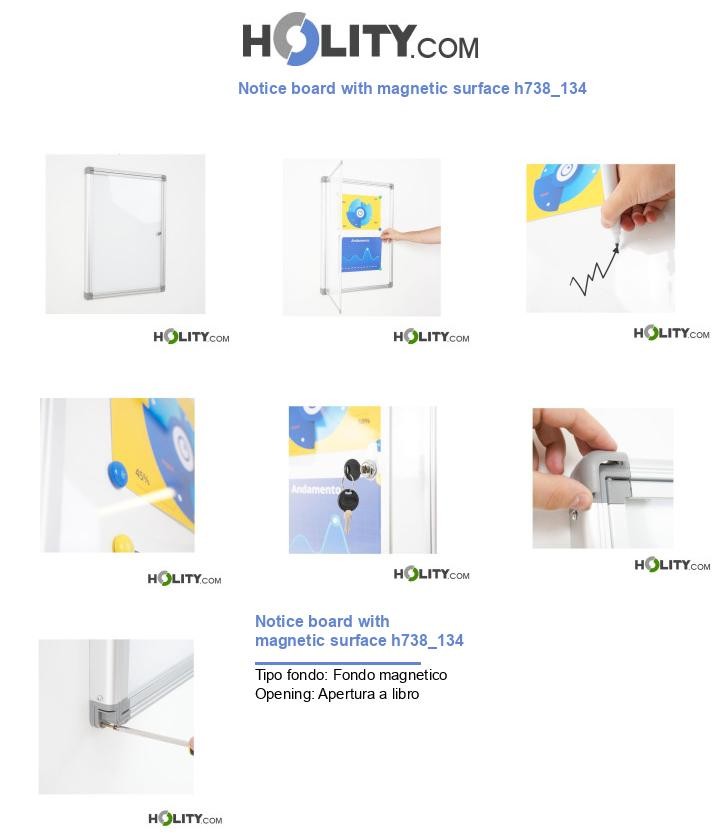 Notice board with magnetic surface h738_134
