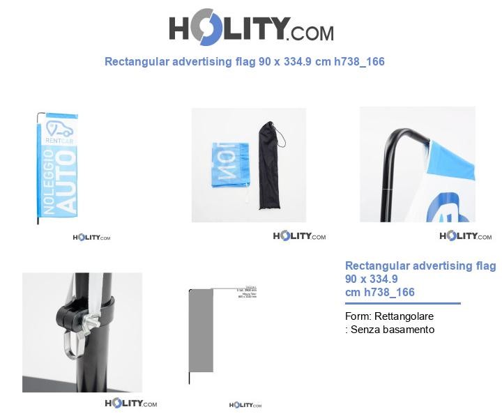 Rectangular advertising flag 90 x 334.9 cm h738_166