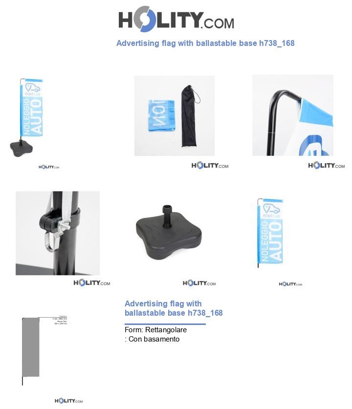 Advertising flag with ballastable base h738_168