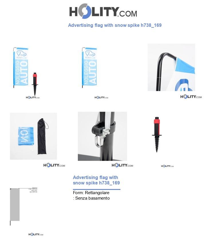 Advertising flag with snow spike h738_169
