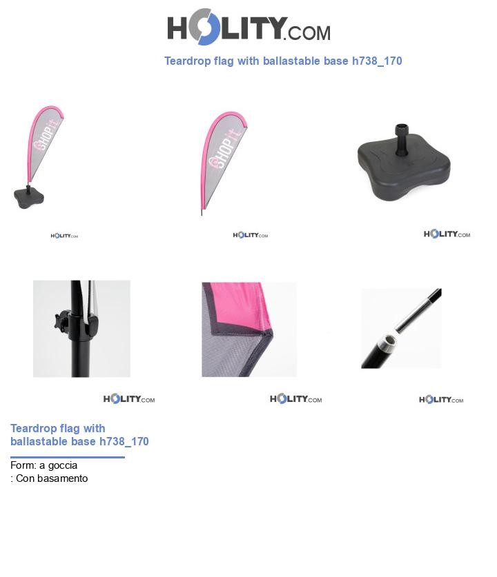Teardrop flag with ballastable base h738_170