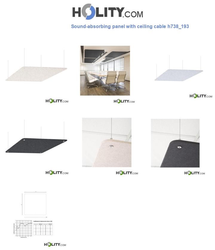 Sound-absorbing panel with ceiling cable h738_193