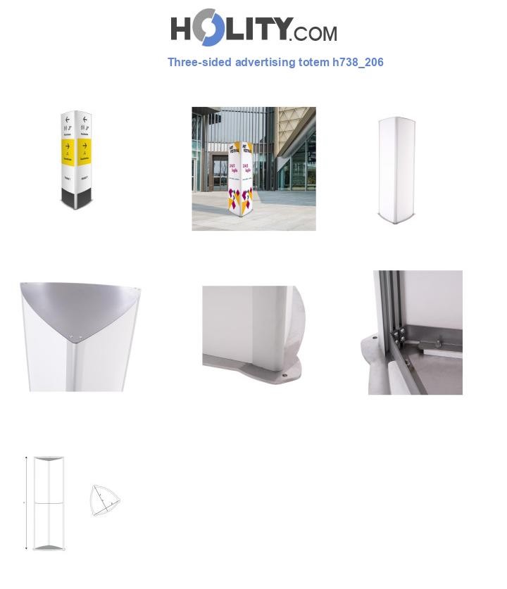 Three-sided advertising totem h738_206
