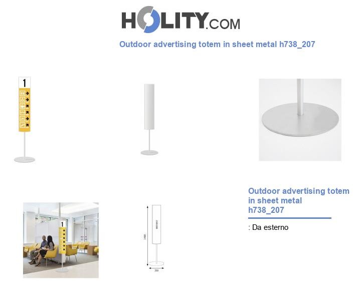 Outdoor advertising totem in sheet metal h738_207