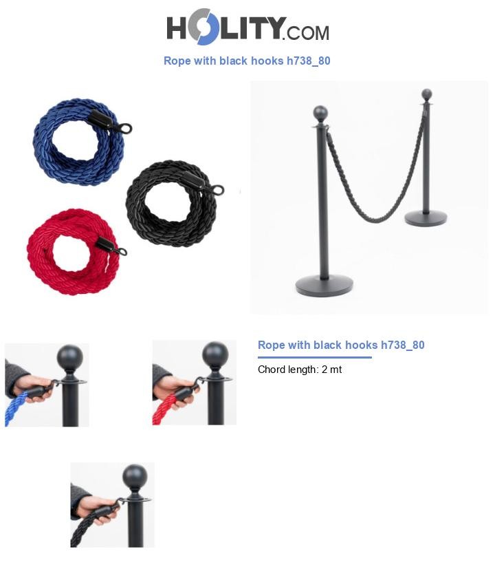 Rope with black hooks h738_80
