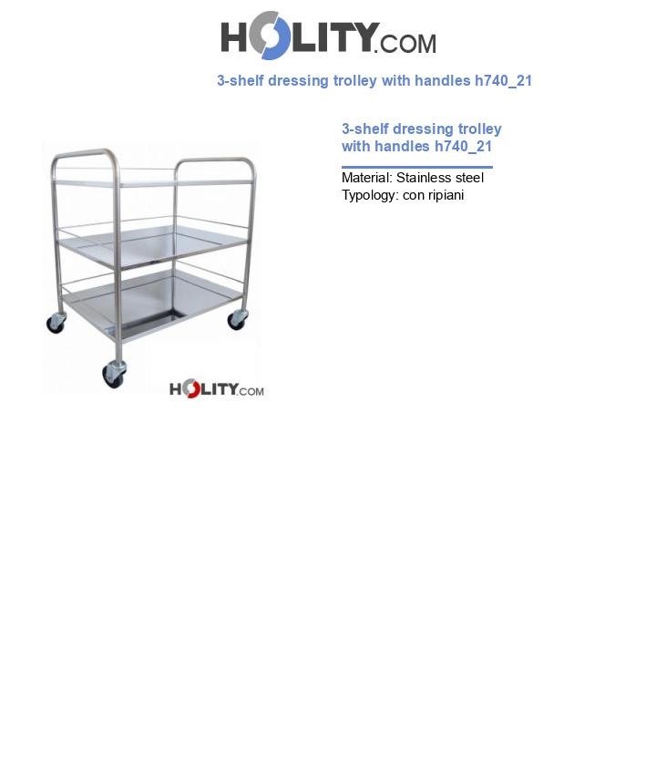 3-shelf dressing trolley with handles h740_21