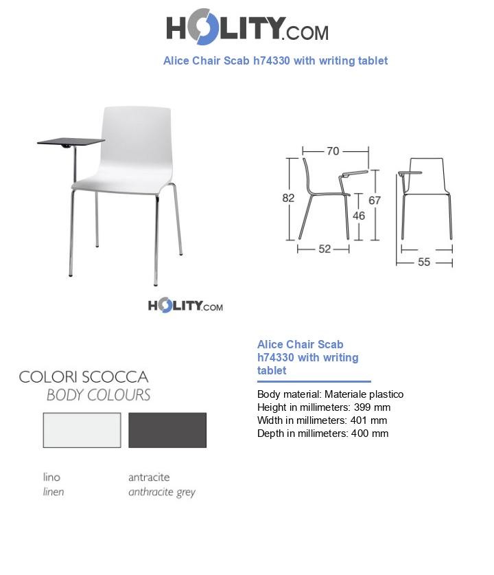 Alice Chair Scab h74330 with writing tablet