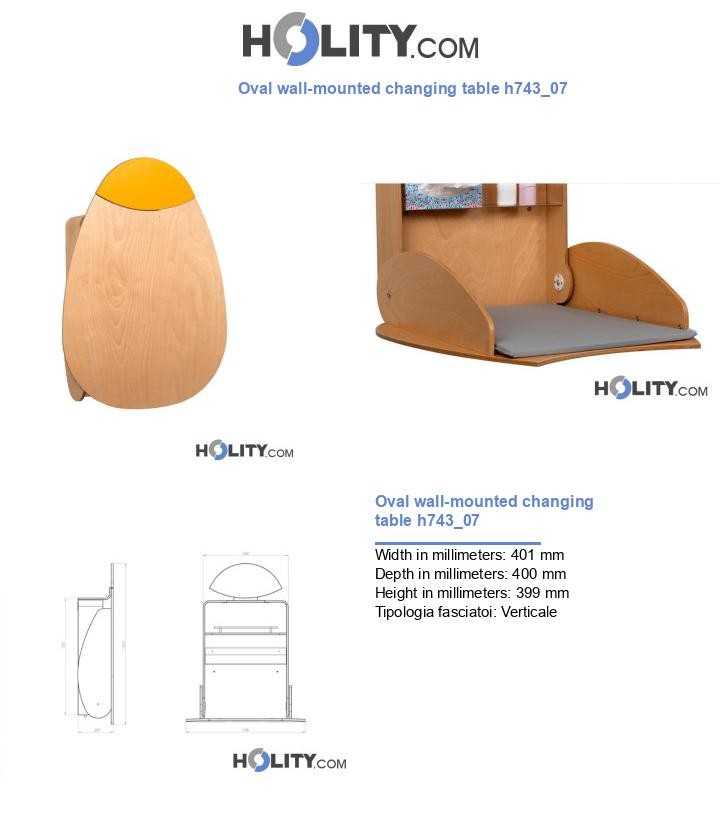 Oval wall-mounted changing table h743_07