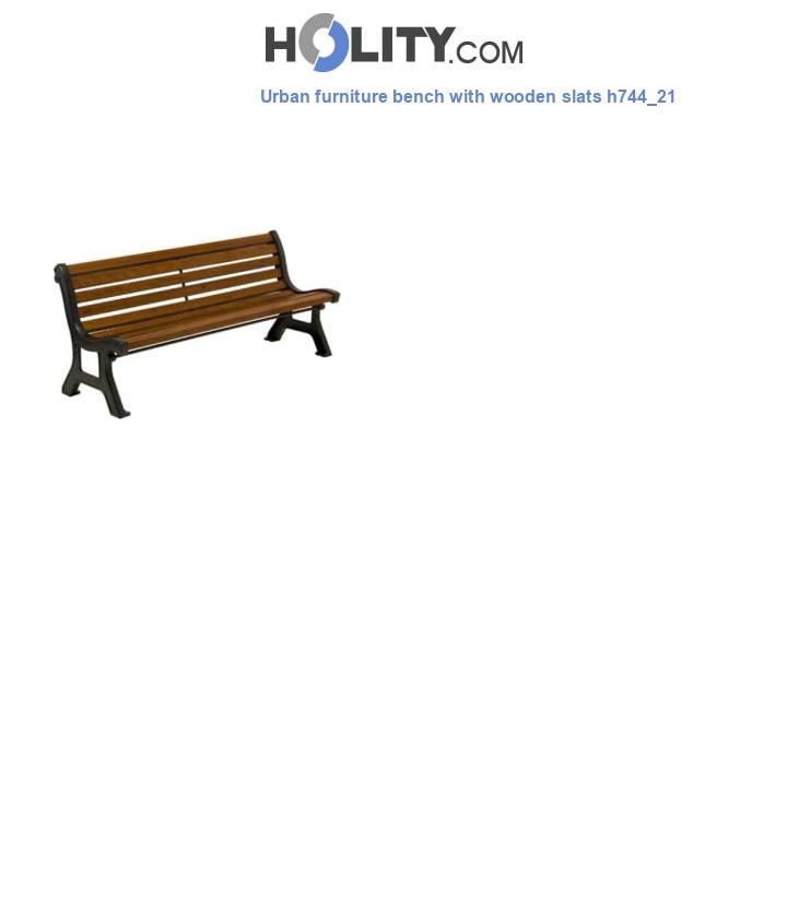 Urban furniture bench with wooden slats h744_21