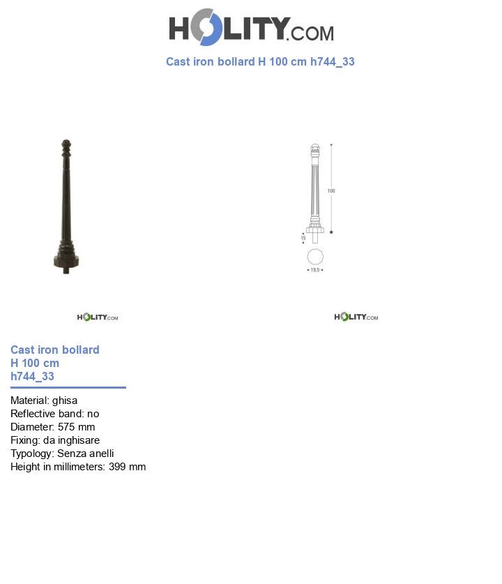 Cast iron bollard H 100 cm h744_33