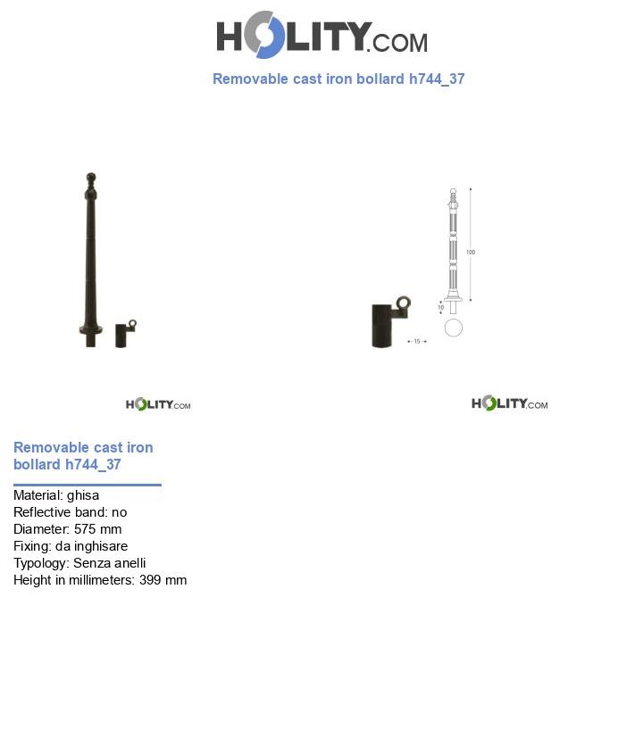 Removable cast iron bollard h744_37