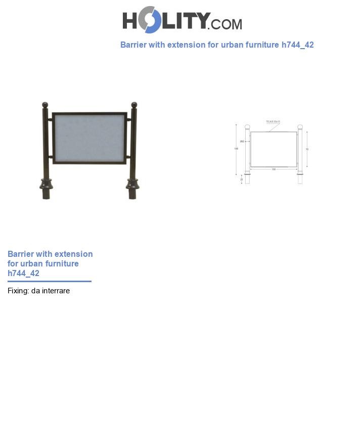 Barrier with extension for urban furniture h744_42