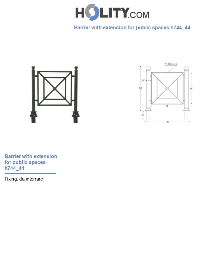 Barrier with extension for public spaces h744_44