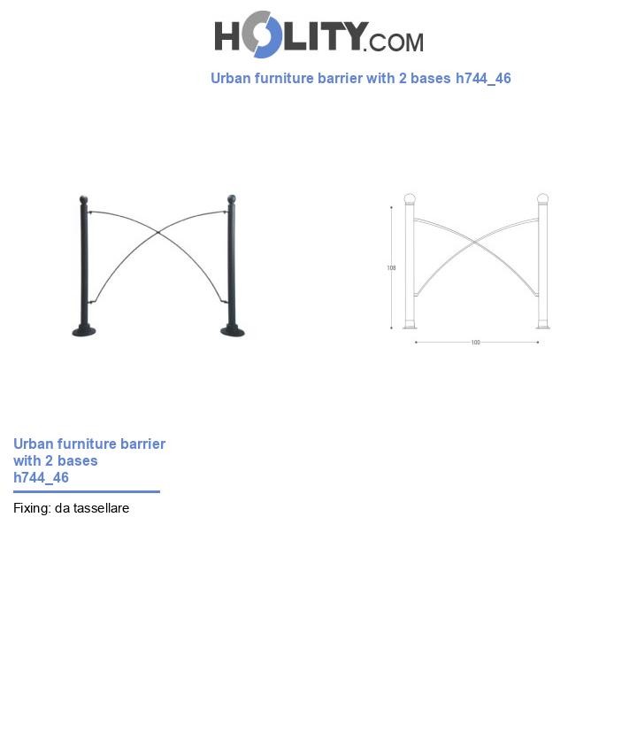 Urban furniture barrier with 2 bases h744_46