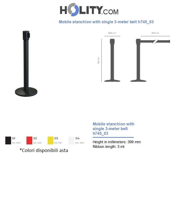Mobile stanchion with single 3-meter belt h745_03