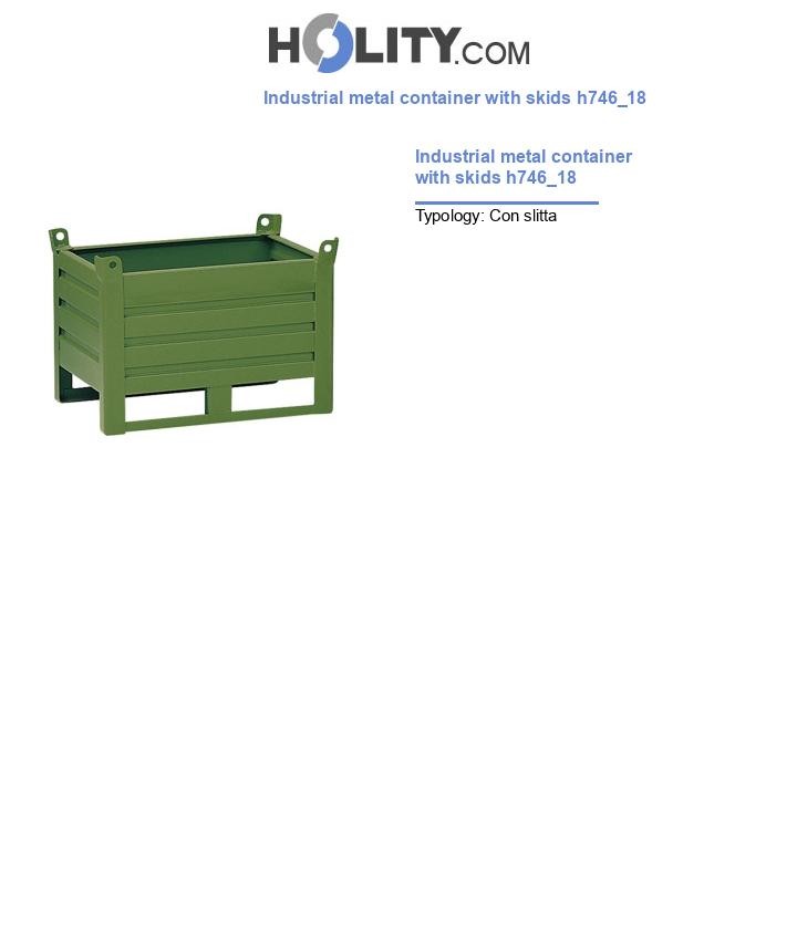 Industrial metal container with skids h746_18