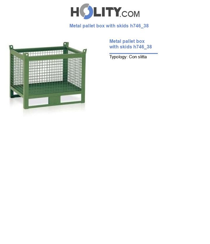 Metal pallet box with skids h746_38