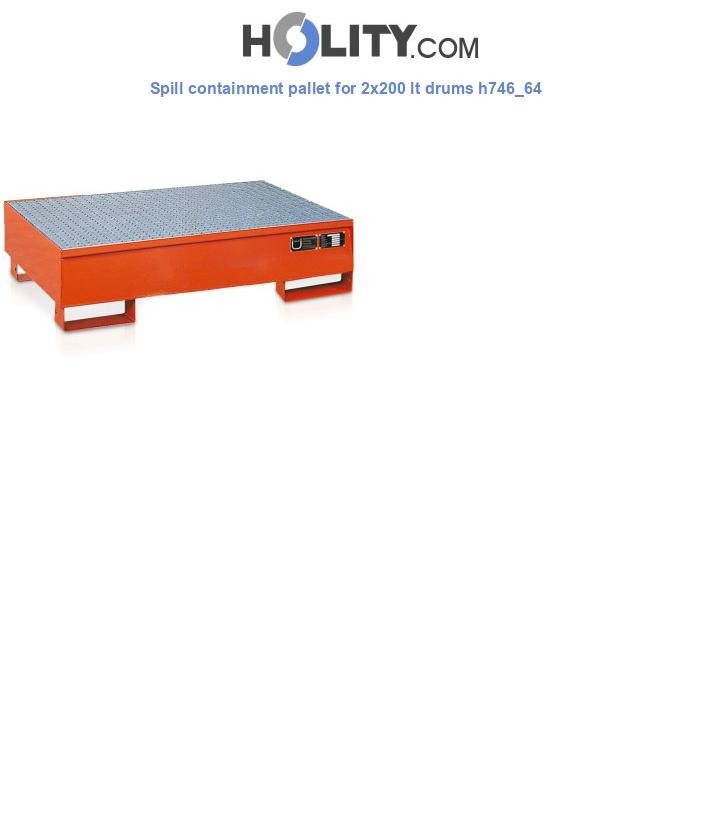 Spill containment pallet for 2x200 lt drums h746_64
