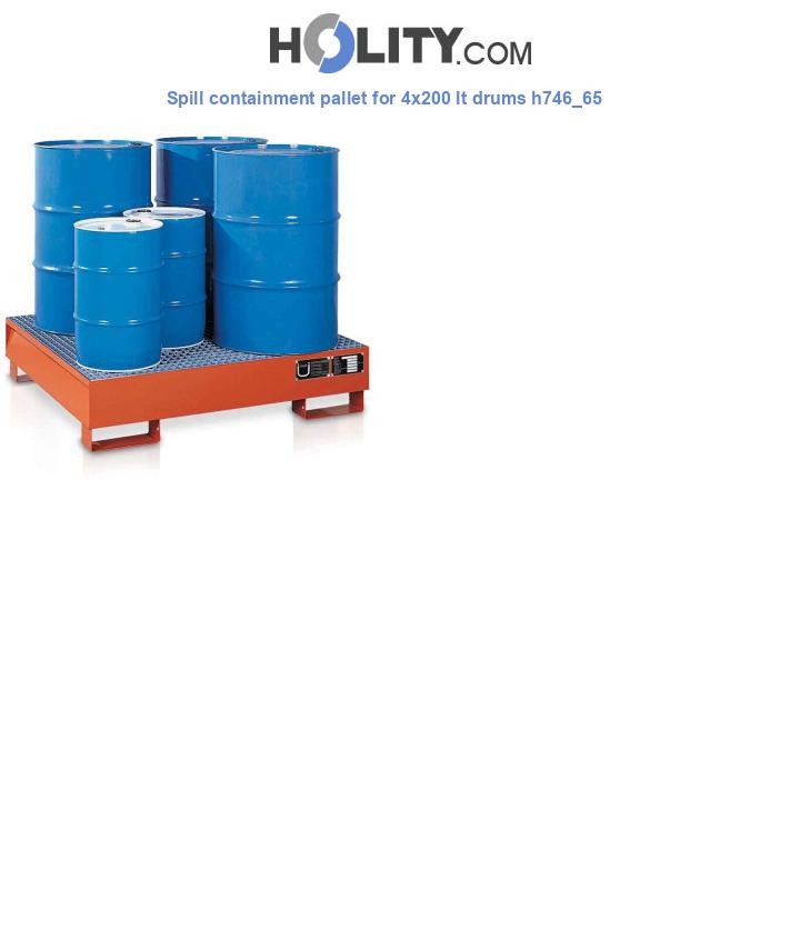 Spill containment pallet for 4x200 lt drums h746_65