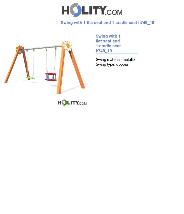 Swing with 1 flat seat and 1 cradle seat h749_19