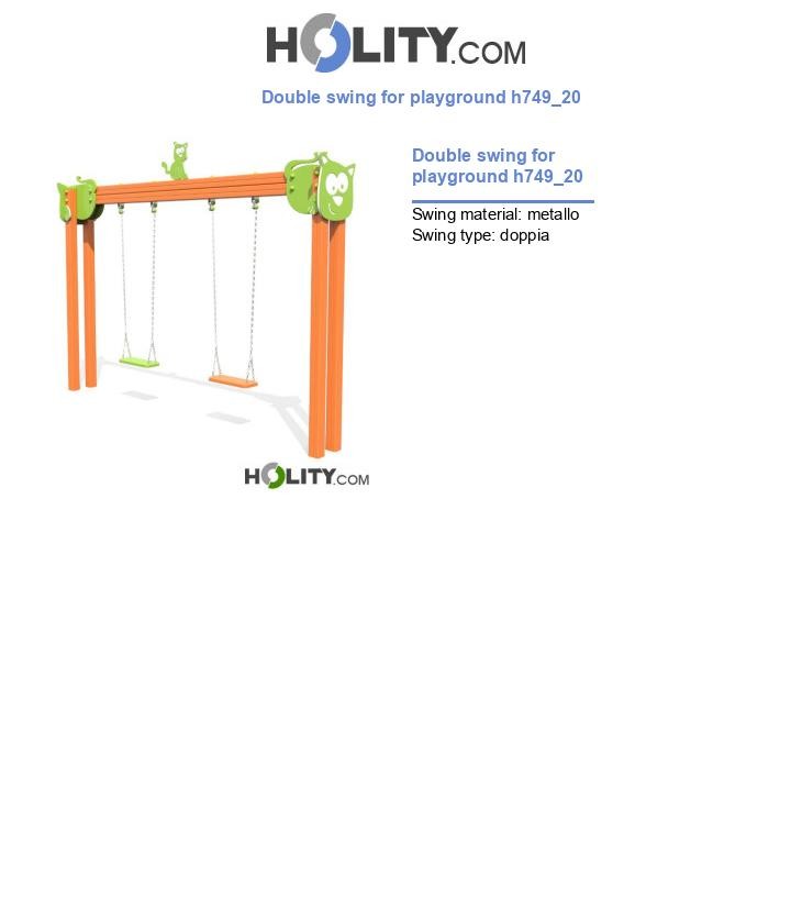 Double swing for playground h749_20