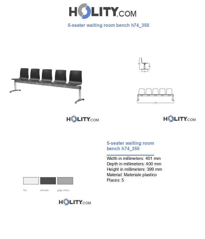 5-seater waiting room bench h74_350