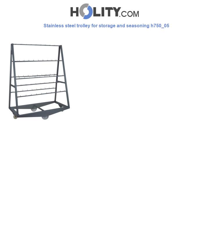 Stainless steel trolley for storage and seasoning h750_05