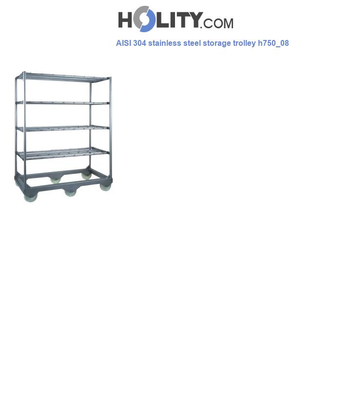 AISI 304 stainless steel storage trolley h750_08