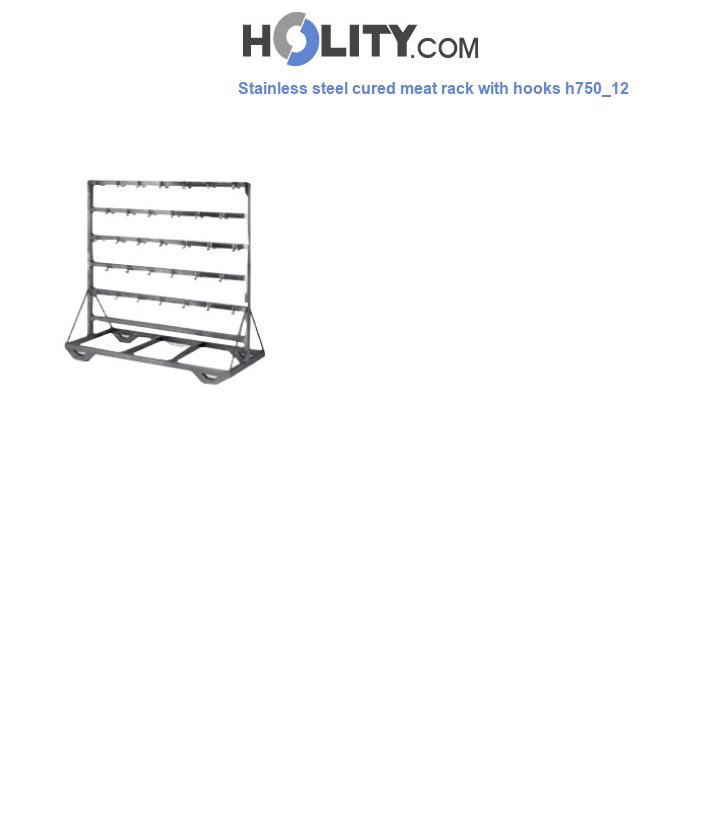 Stainless steel cured meat rack with hooks h750_12