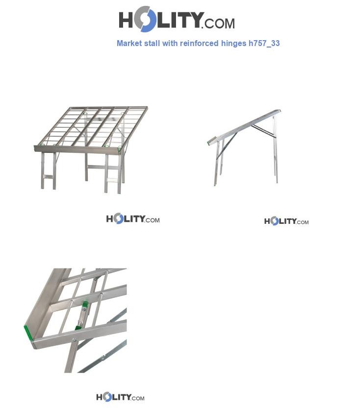 Market stall with reinforced hinges h757_33