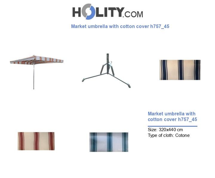 Market umbrella with cotton cover h757_45