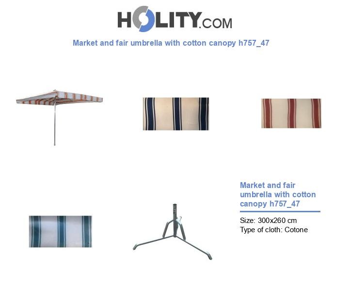 Market and fair umbrella with cotton canopy h757_47