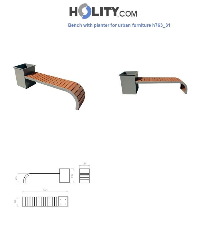 Bench with planter for urban furniture h763_31