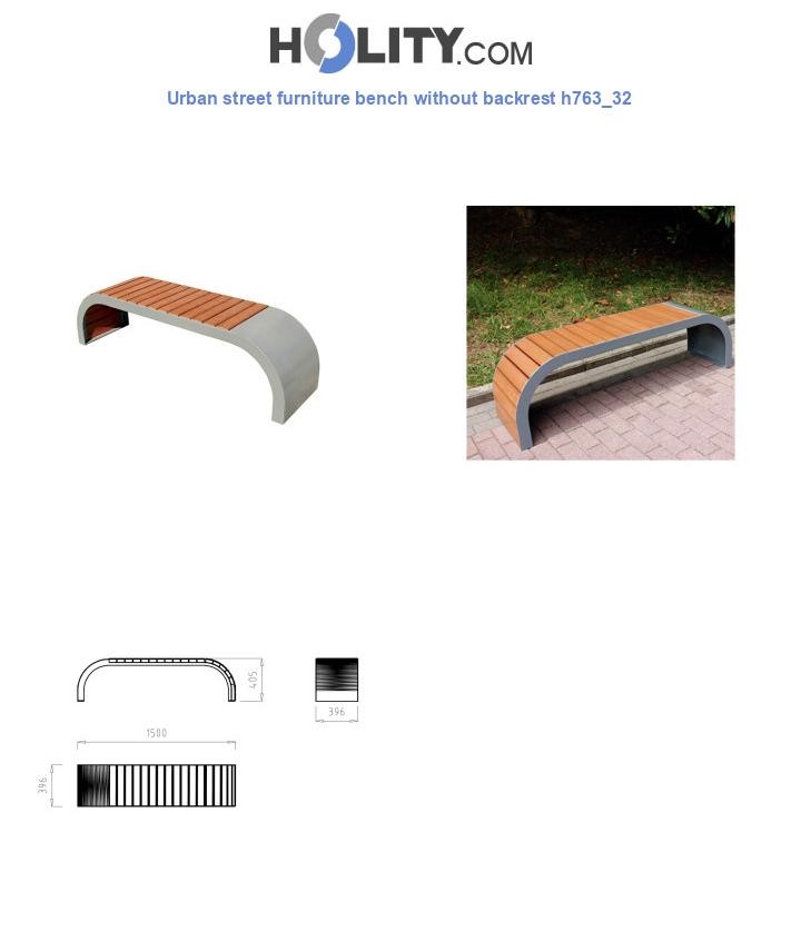 Urban street furniture bench without backrest h763_32